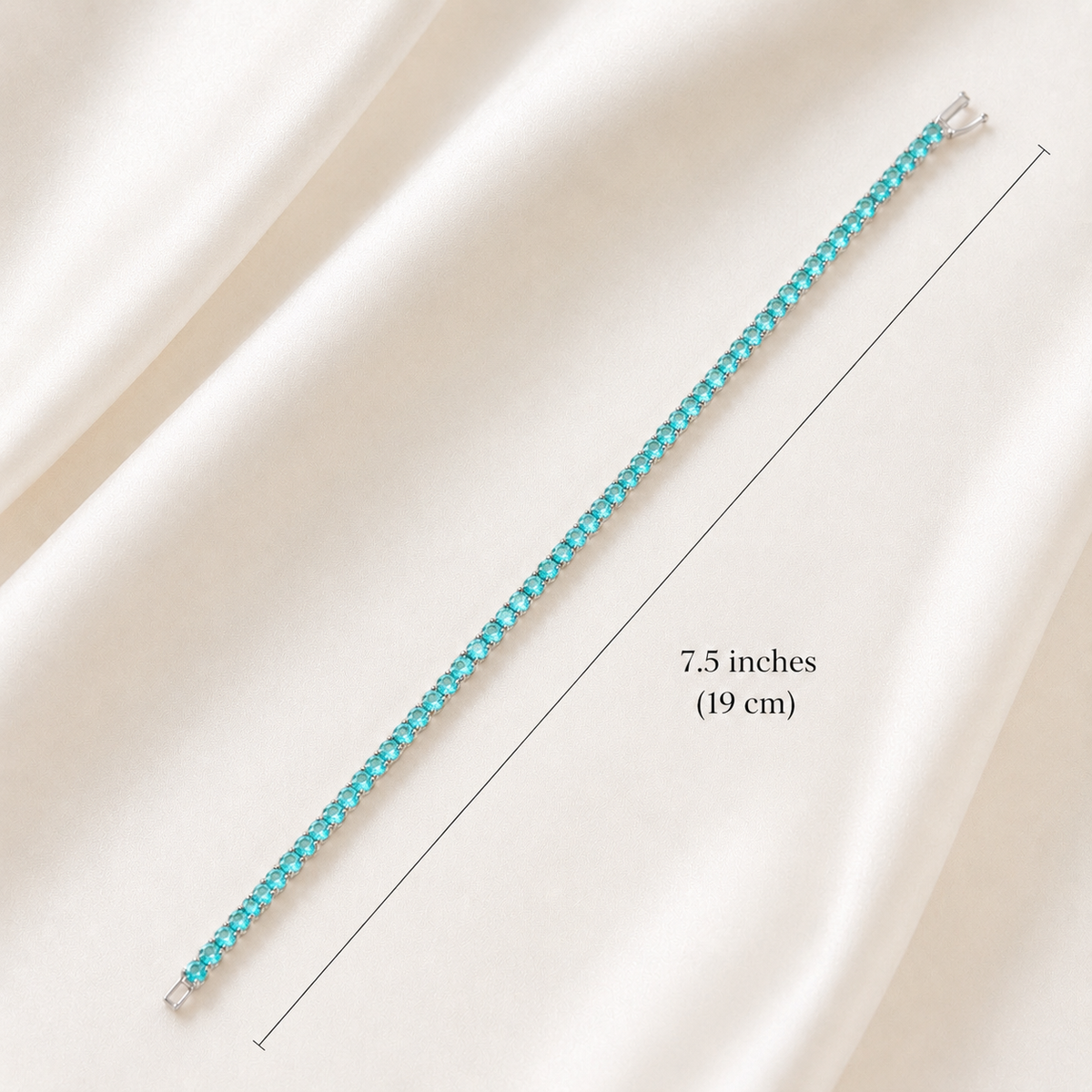 The Radiant Teal Cubic Zirconia Tennis Bracelet