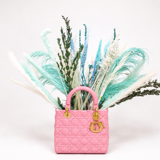 Lady Bloom Quilted Handbag-Inspired Sculptural Vase