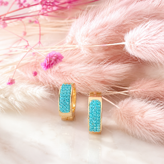 The Pavé Colourful CZ Chunky Huggie Hoops