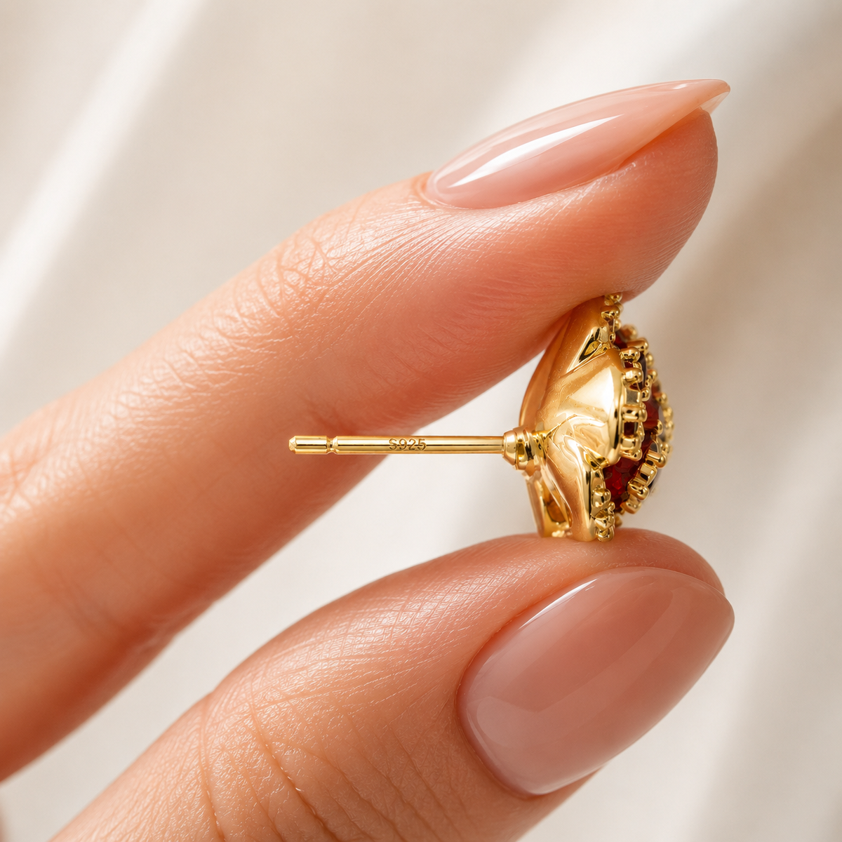 Eternal Rose Enamel & Pavé CZ Stud Earrings